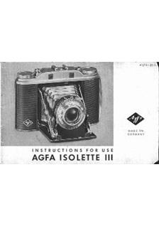 Agfa Isolette 3 manual. Camera Instructions.